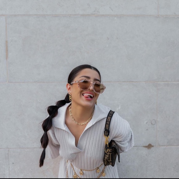 H&M Bloggers Favorite Beige Knit Slit Midi Dress - Picture 13 of 16